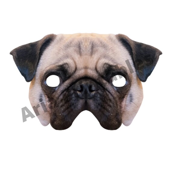 PUG FACE MASK Pug Print Face Mask Animal Face Mask Etsy