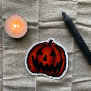 Pumpkin Scribbles Grunge Halloween Vinyl Sticker