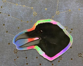 Crow Raven Holographic Vinyl Sticker