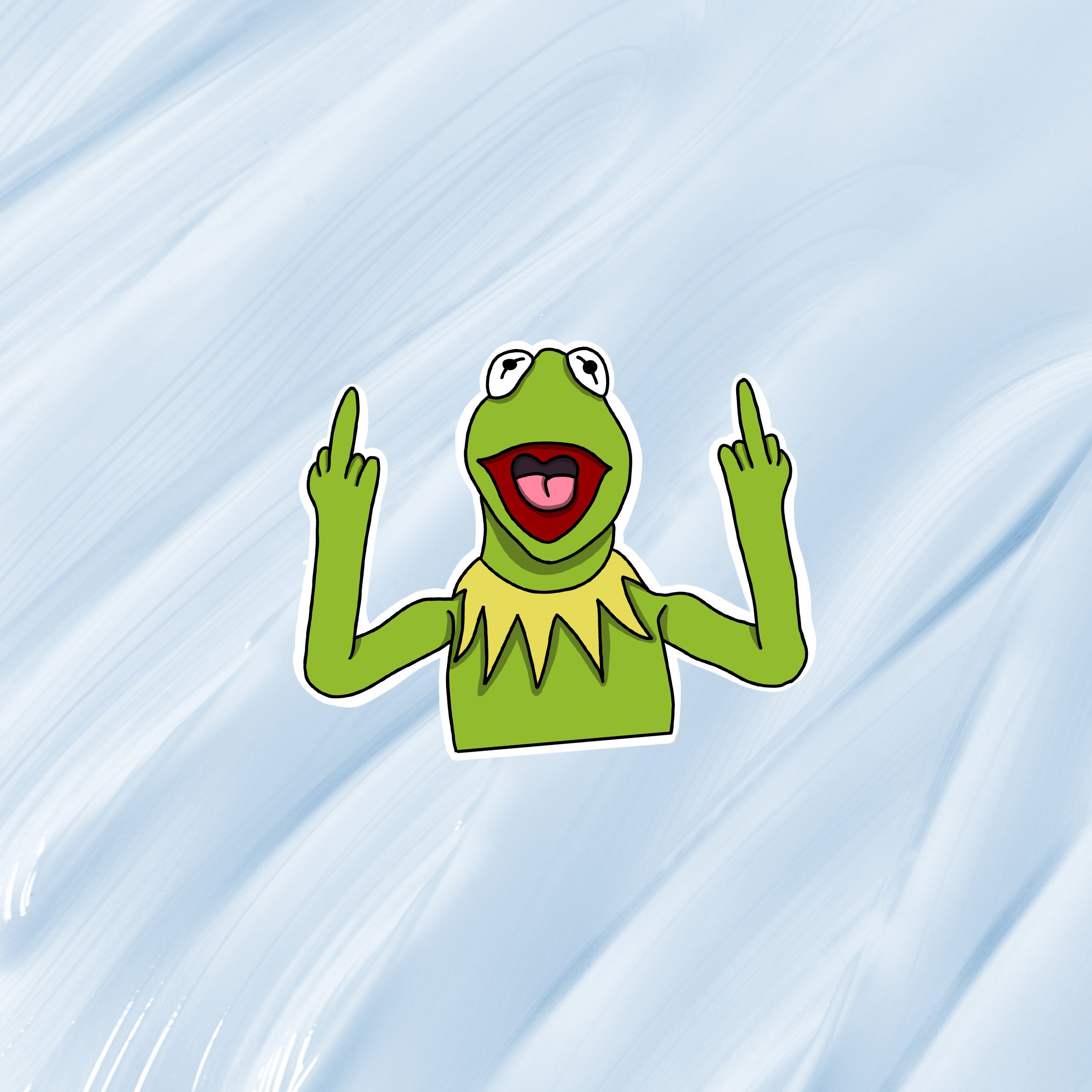 Kermit Middle Finger Vinyl Sticker Funny Car Sticker 4x4 4wd Etsy