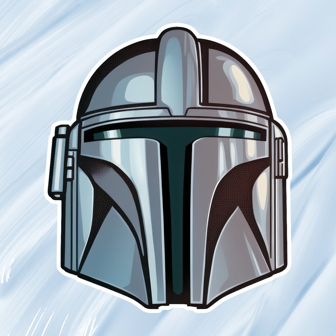 The Mandalorians Helmet VINYL STICKER Laptop Funny Car Etsy