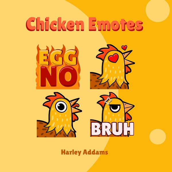 Cute Chicken Twitch Discord Stream Emote PNG