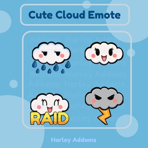 CUTE CLOUD Twitch Discord Stream Emote PNG