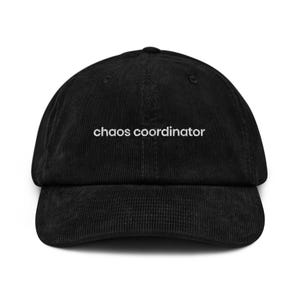 Embroidered Corduroy Hat Chaos Coordinator, Funny Quote Hats, Quotes Hat, Corduroy Dad Hat, Funny Dad Hat, Embroidered Dad Hat, Embroidery