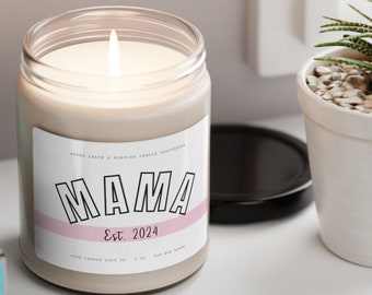 MAMA Est 2024, 1st Mothers Day gift for new mom, Mom birthday gift, spa gift, mom stress relief candle, minimalist decor, mama self care box