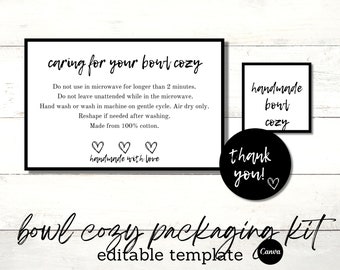 Bowl Cozy Care Card - Etsy