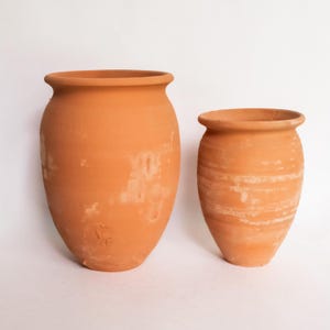 Plain Barro Clay Cantaritos, Handmade Mexican Clay Cups, Authentic Barro Pottery, Cantarito de Barro Drinkware, Terracotta Cups