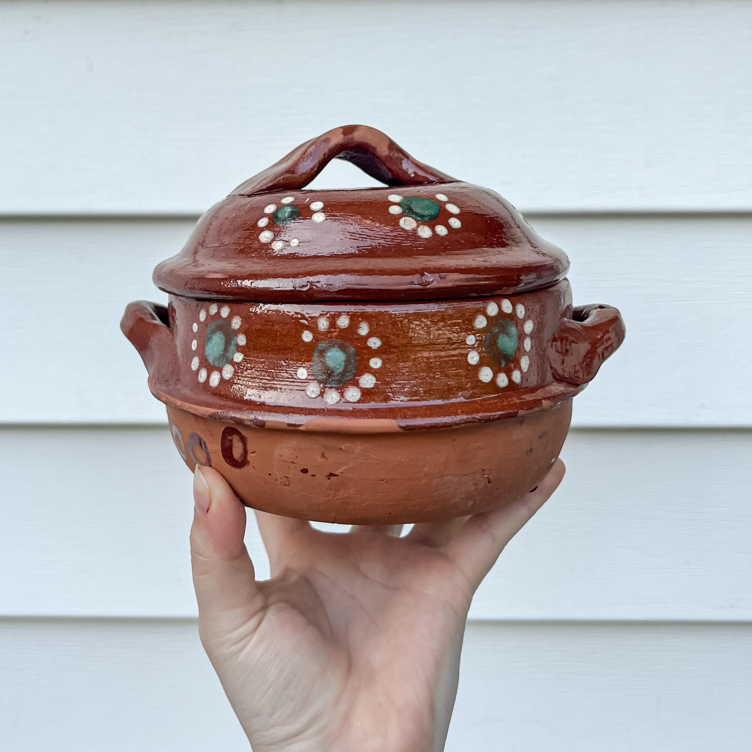 Mexican Clay Barro Pot Salsero – Handmade Terracotta Cazuela, Rustic Cooking Pot, Traditional Mexican Cookware, Barro Olla Pottery