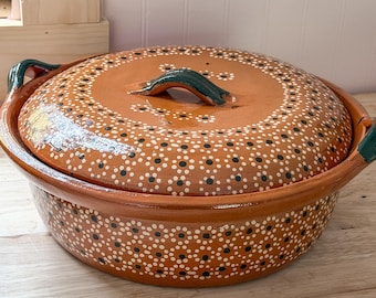 2kg Mexican Clay Barro Pot – Handmade Terracotta Cazuela, Rustic Cooking Pot, Traditional Mexican Cookware, Barro Olla Pottery