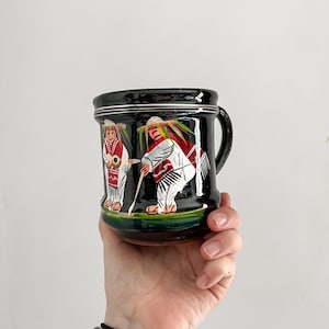 Michoacan Mexican Ceramic Black Clay Barro Mug – Handmade Pottery Coffee Cup, Rustic Terracotta Mug, Authentic Mexican Kitchen Decor