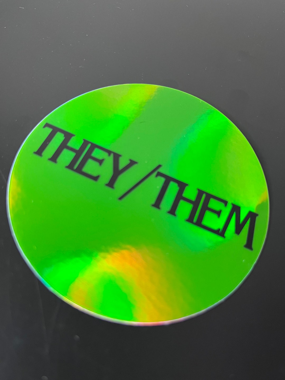 THEY/THEM Holographic Horror Fan Icon Sticker 3x3 - Etsy
