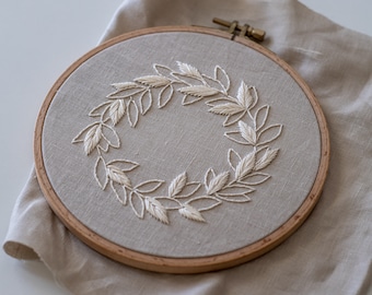 Floral embroidery pattern + video tutorial, beginner embroidery PDF pattern, floral embroidery designs