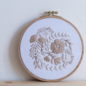 Flower embroidery pattern video tutorial, beginner embroidery PDF pattern, floral embroidery designs image 6