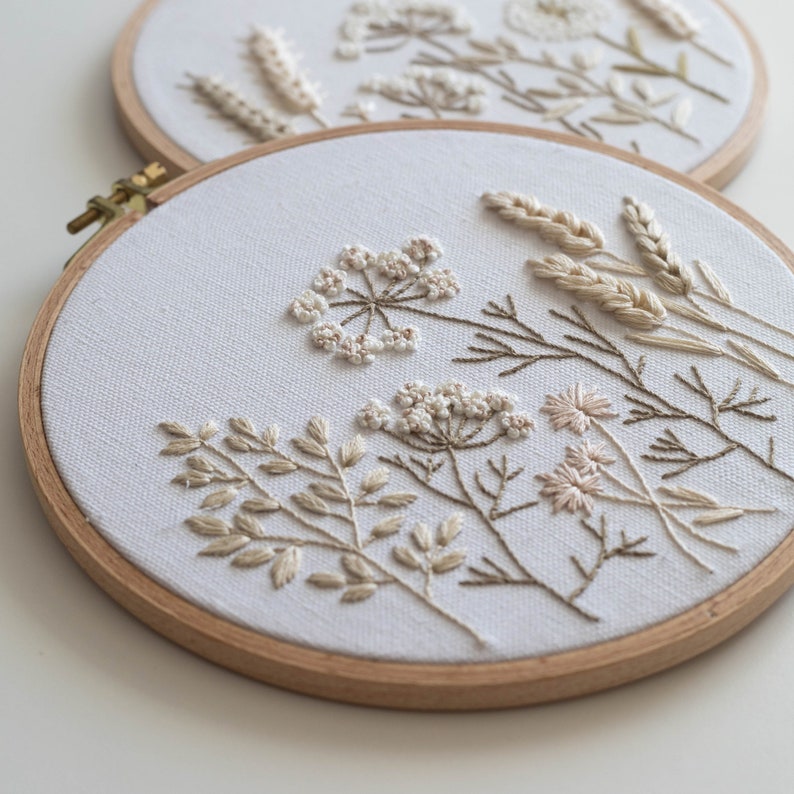 Wildflowers Embroidery Pattern Video Tutorial Beginner - Etsy