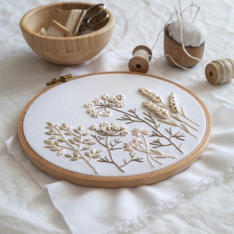 Wildflowers Embroidery Pattern Video Tutorial Beginner - Etsy