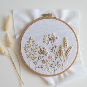 Wildflowers Embroidery Pattern + Video Tutorial, Beginner Embroidery ...