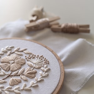 Flower embroidery pattern video tutorial, beginner embroidery PDF pattern, floral embroidery designs image 4