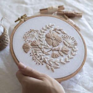 Flower embroidery pattern video tutorial, beginner embroidery PDF pattern, floral embroidery designs image 10