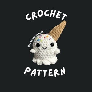 Ice Scream Ghost PDF Crochet Amigurumi Stuffed Animal Pattern