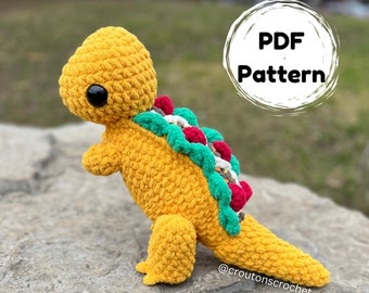Taco-Rex Crochet Pattern | Taco Tyrannosaurus T-Rex Dinosaur Amigurumi PDF