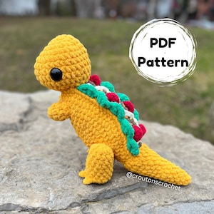 Taco-Rex Crochet Pattern | Taco Tyrannosaurus T-Rex Dinosaur Amigurumi PDF