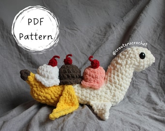 Banana Split Loch Ness Monster Crochet Pattern (PDF Pattern)
