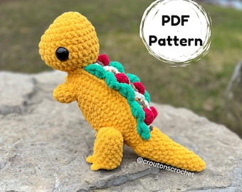 Taco-Rex Crochet Pattern | Taco Tyrannosaurus T-Rex Dinosaur Amigurumi PDF