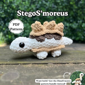 StegoS&#39;moreus Crochet Pattern | Stegosaurus S&#39;mores Dinosaur Amigurumi PDF