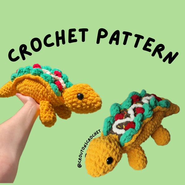 Tacosaurus Crochet PDF Pattern | Stegosaurus Dinosaur Taco Amigurumi Digital FIle