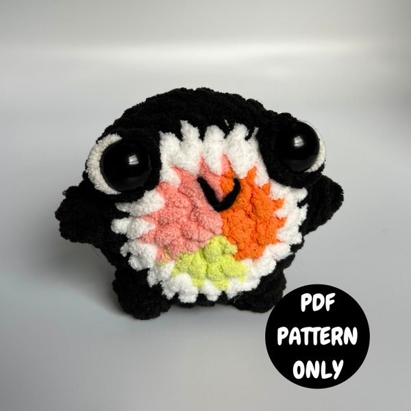 Sushi Frog Crochet Pattern NO SEW Amigurumi Frog PDF Download