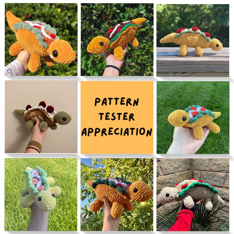 Tacosaurus Crochet PDF Pattern Stegosaurus Dinosaur Taco Amigurumi Digital FIle image 4