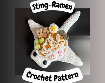 Sting-Ramen Crochet Pattern | Stingray Ramen Amigurumi PDF