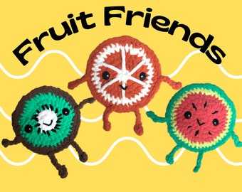 Fruit Friends Crochet Pattern | 3 in 1 Beginner Friendly No Sew Amirgumi Pattern