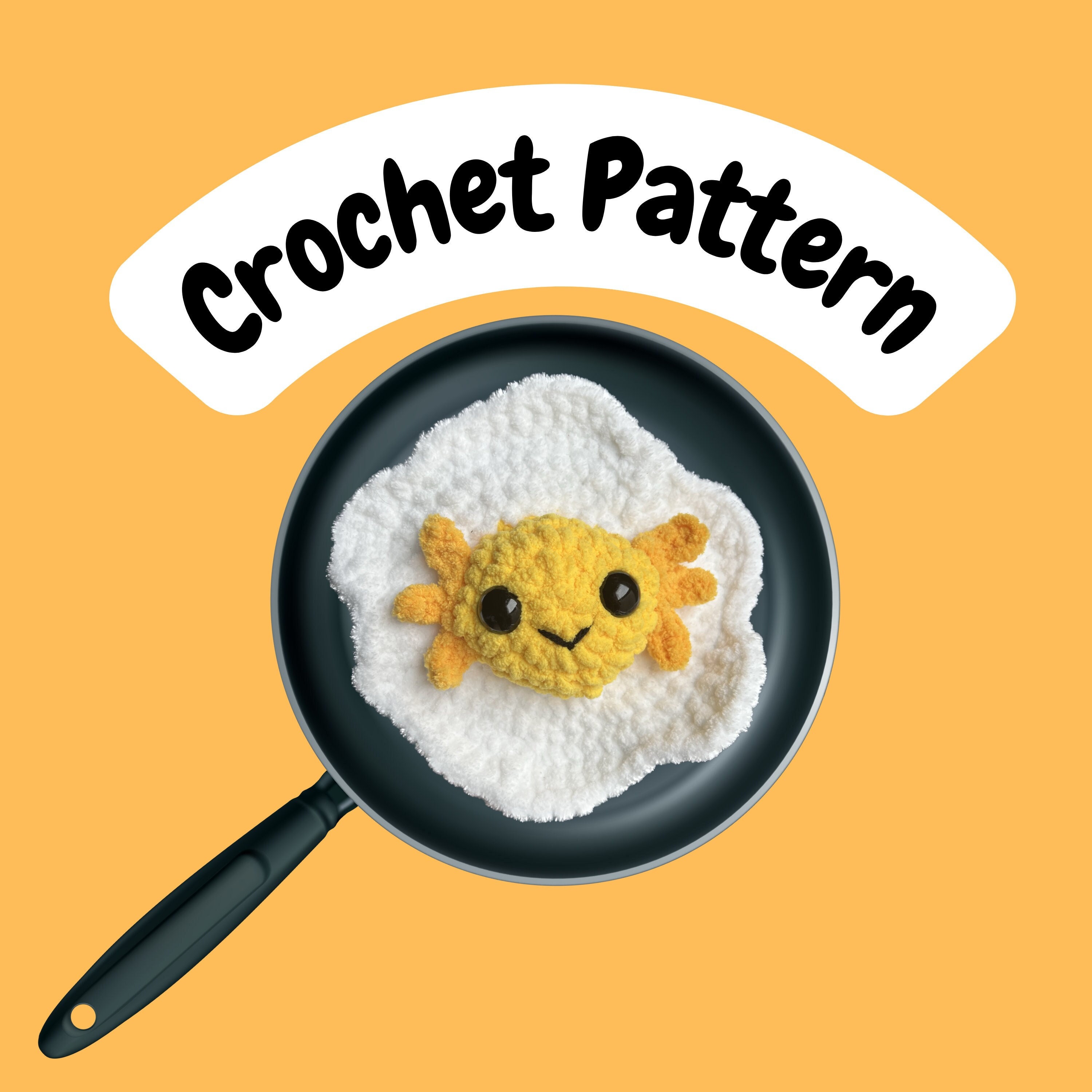 Egg-Xolotl the Fried Egg Axolotl Crochet Amigurumi