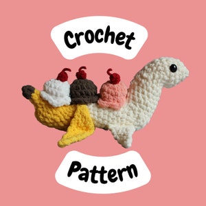 Ba-Nessie Split Crochet Pattern | Banana Split Loch Ness Monster Amigurumi Pattern