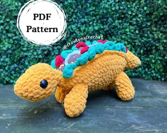 Tacosaurus Crochet Pattern | Stegosaurus Taco Dinosaur Amigurumi PDF File