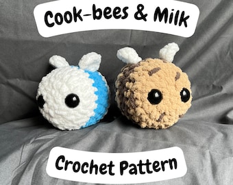 Cook-bees and Milk | Mini Cookies and Milk Bee Amigurumi