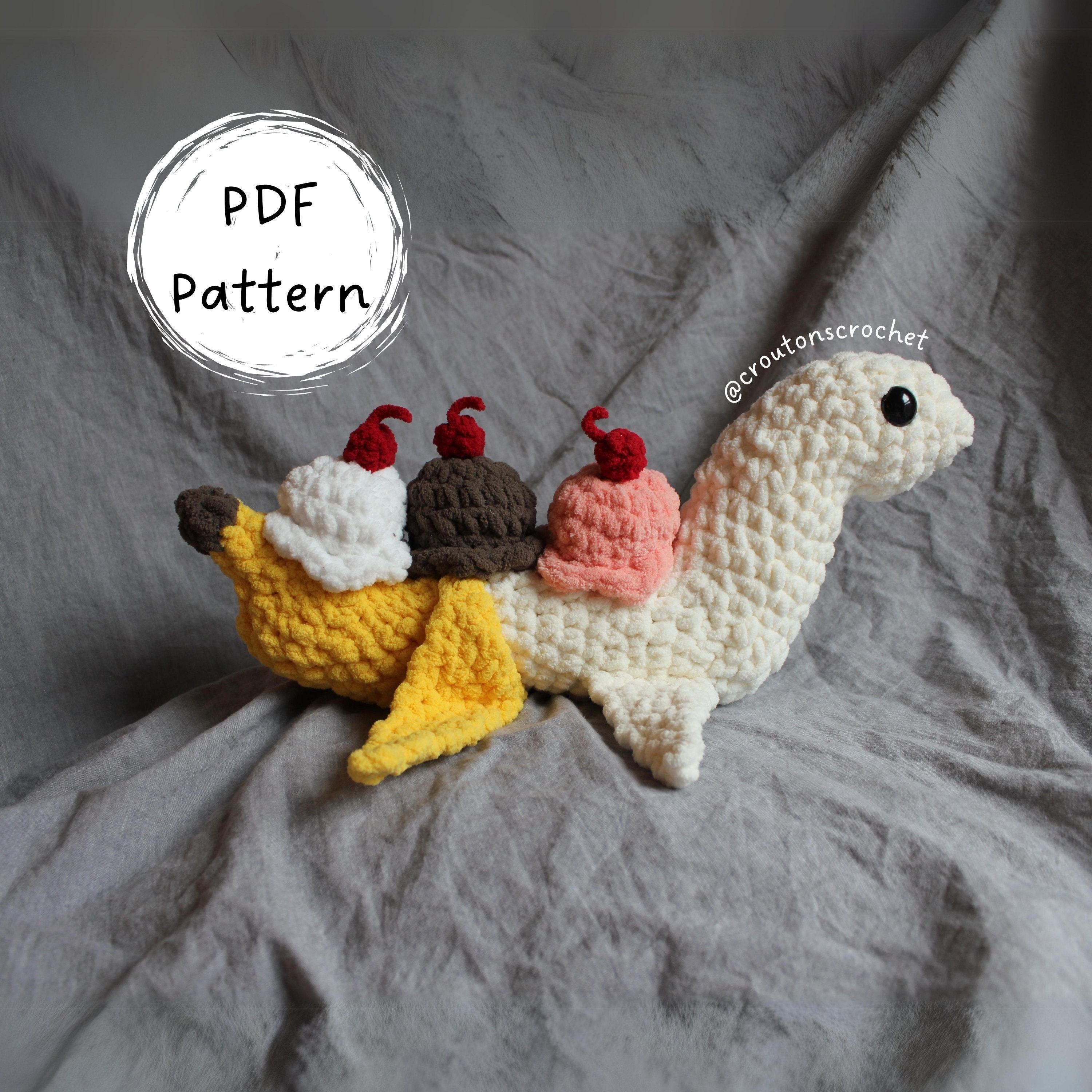 Banana Split Loch Ness Monster Crochet Pattern (PDF Pattern) - Etsy