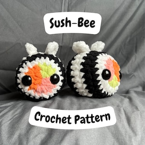 Sush-Bee Crochet Pattern | Mini Sushi Bee Amigurumi