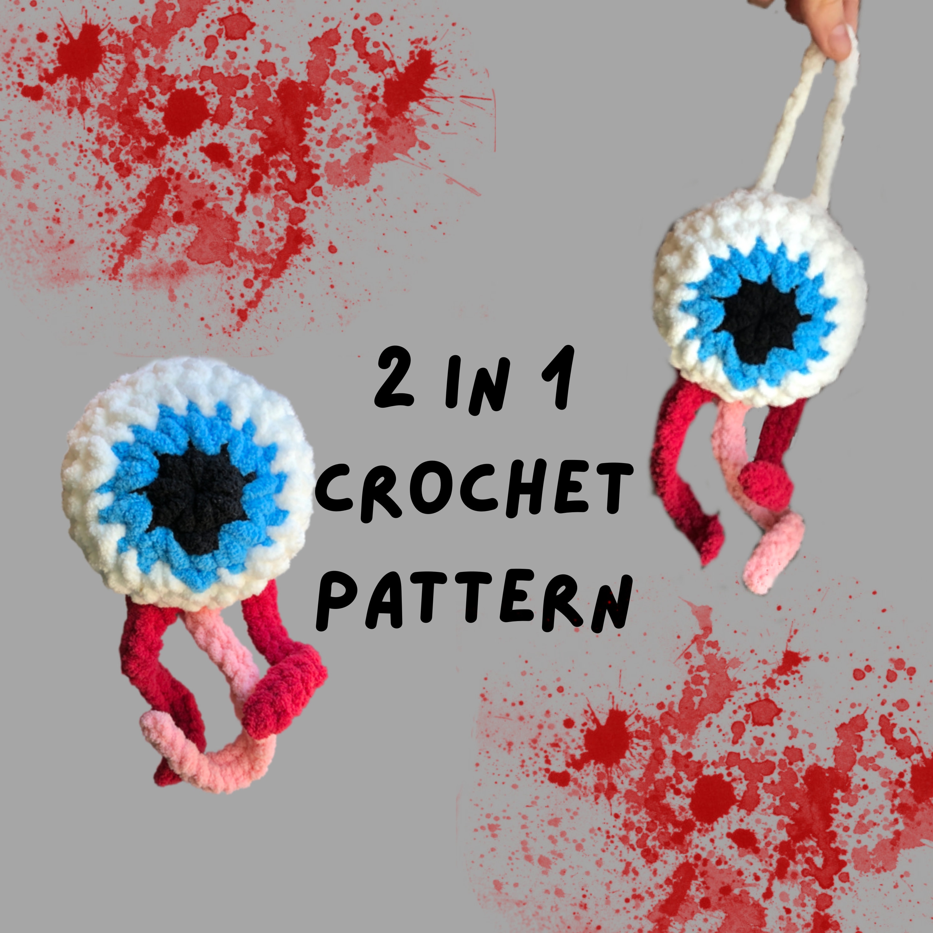 40 Eye Crochet Patterns: Mesmerizing Designs for Every Crochet Enthusiast 35 2 in 1 Eyeball Jellyfish Crochet