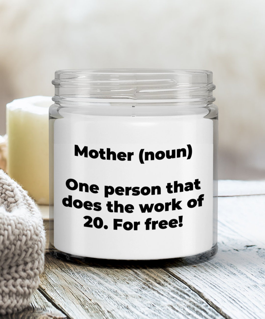 Mother noun. Funny Mom Candle. Funny Mom Gift. Gift Idea for Etsy