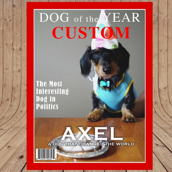 Personalisierter Hunde-Zeitungsbezug | Magazin Cover, Tierporträts, personalisierte Haustierkunst, Haustier Verlust Geschenke, personalisierte Geschenke für Hundekatze, druckbar