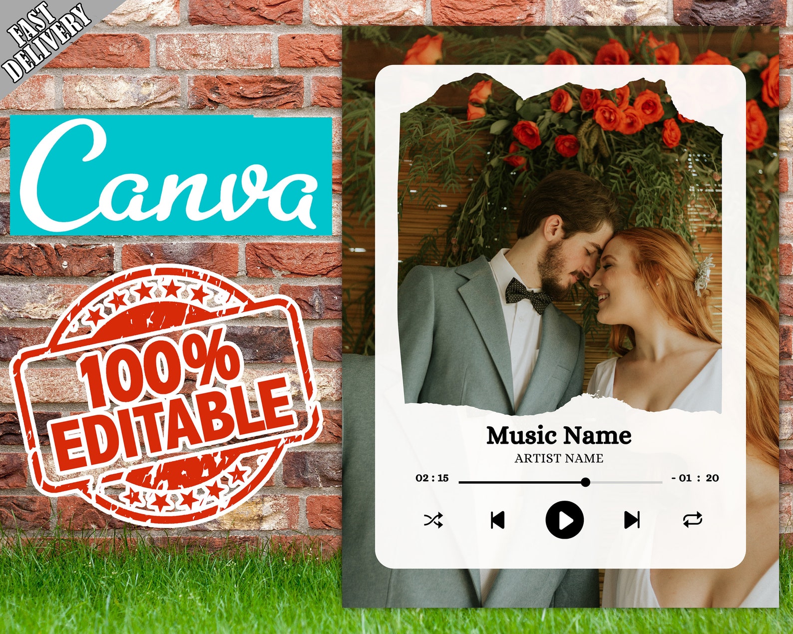 Editable Song Plaque Canva Template Fully Editable Gift Etsy