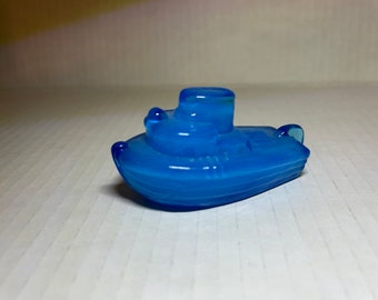 Boyd glass tugboat azure blue pretty blue