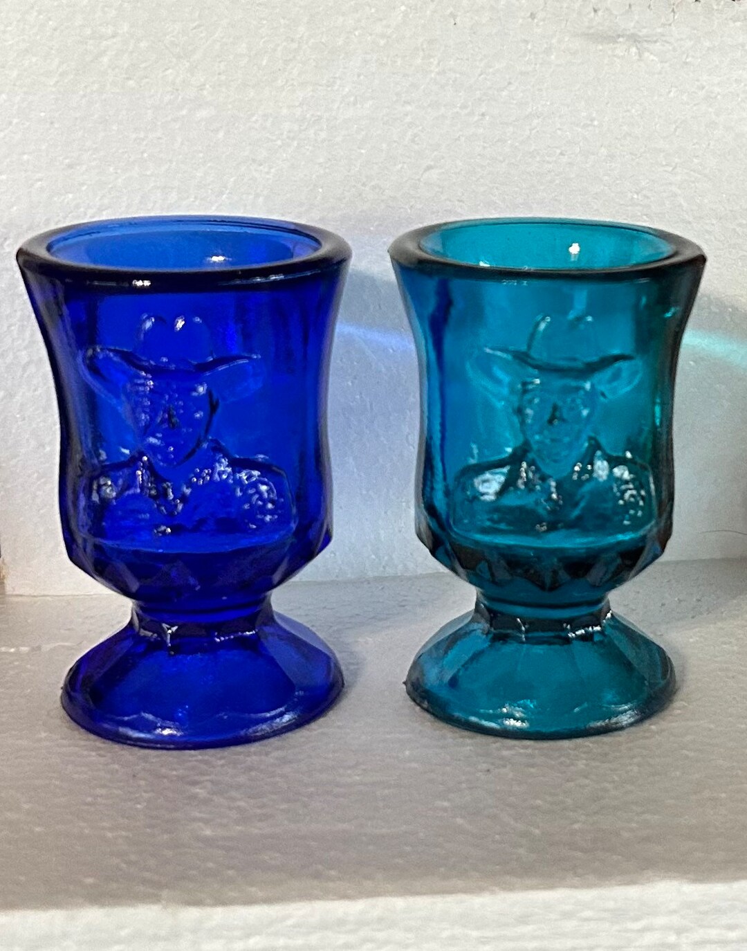 2 Boyd Glass Cassidy Hopalong Toothpick Holders 1 Signed by Etsy