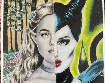 Maleficent Sleeping Beauty Villain Illustration Print - Etsy 日本