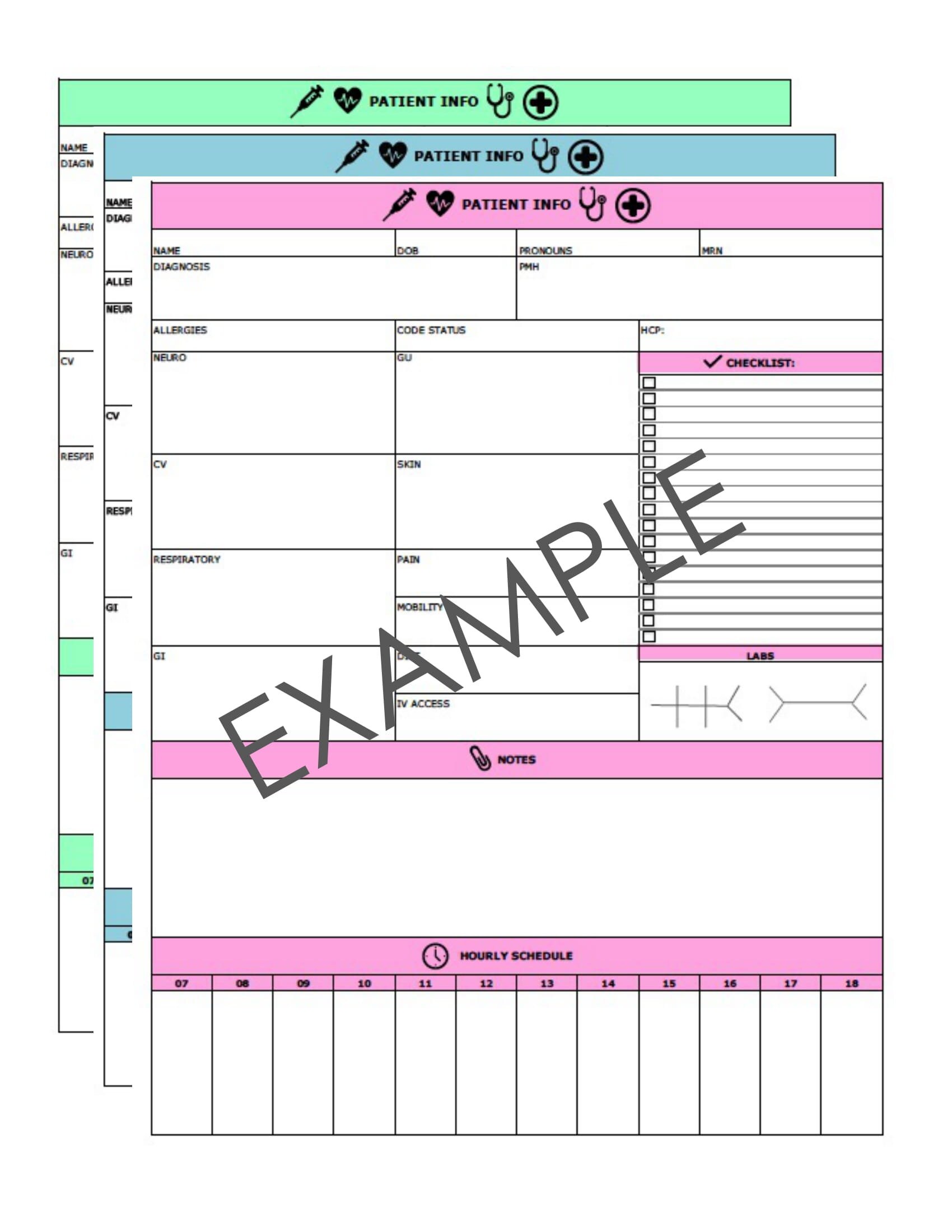 Single Patient Nursing Report Sheet - Etsy