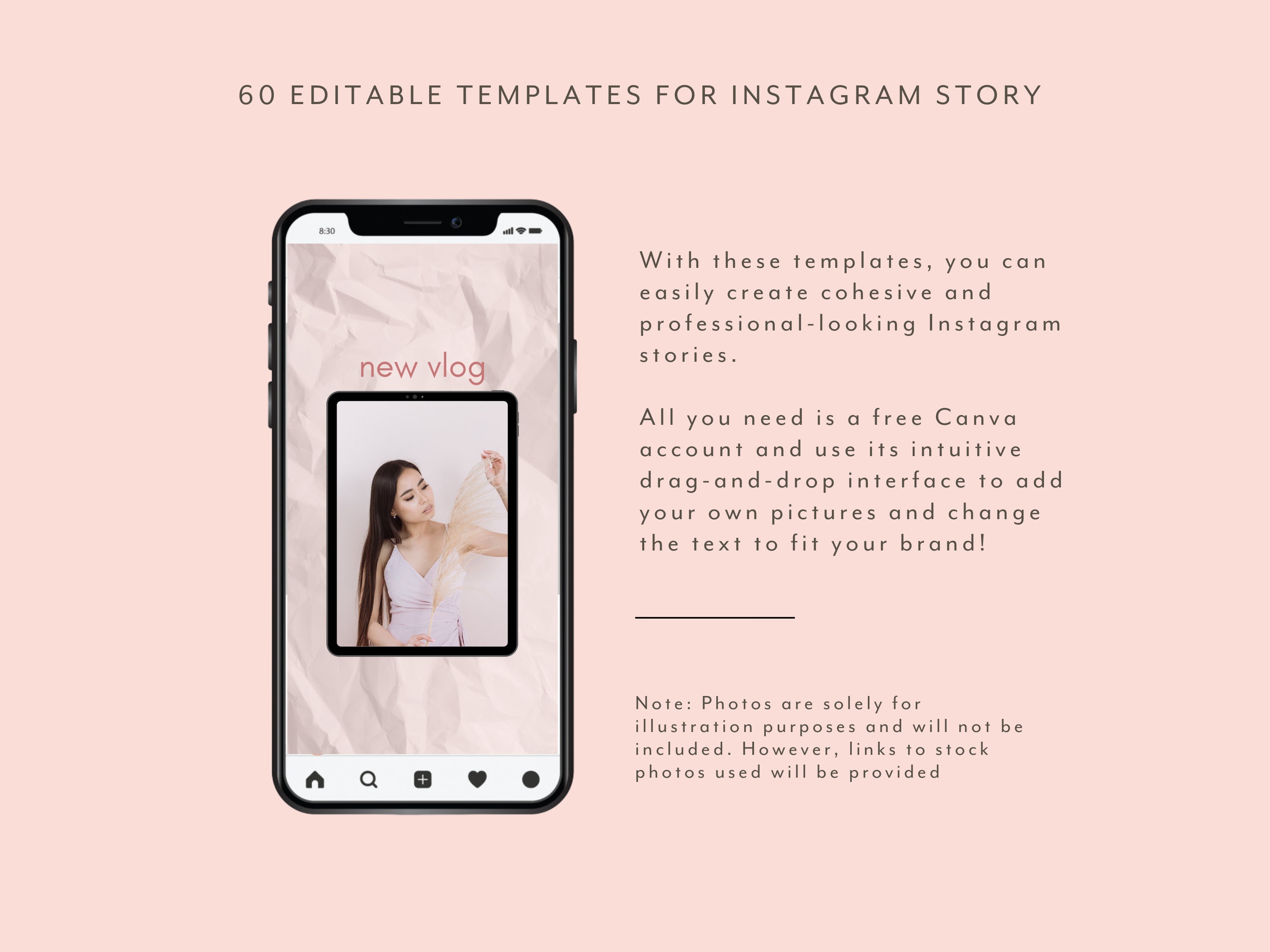 60 Instagram Story Templates Canva Instagram Story Templates - Etsy
