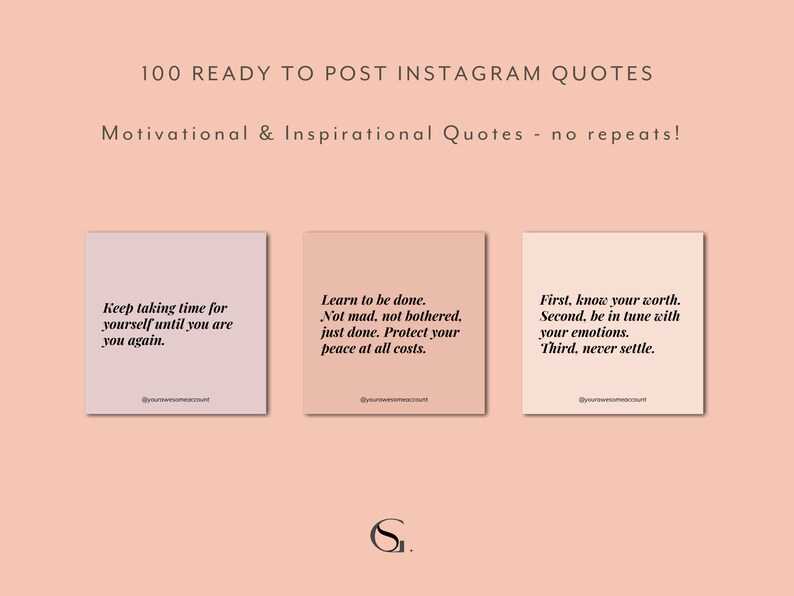 100 Instagram Post Templates Girl Boss Motivational Quotes | Etsy