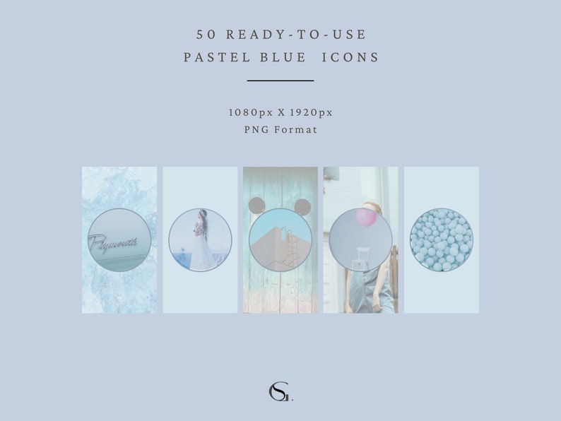 50 Pastel Blue Instagram Highlight Covers Canva Story Etsy